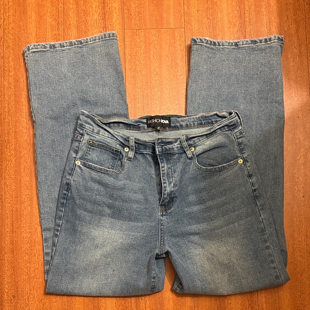 Fashion Nova Classic Straight Leg Blue Jeans